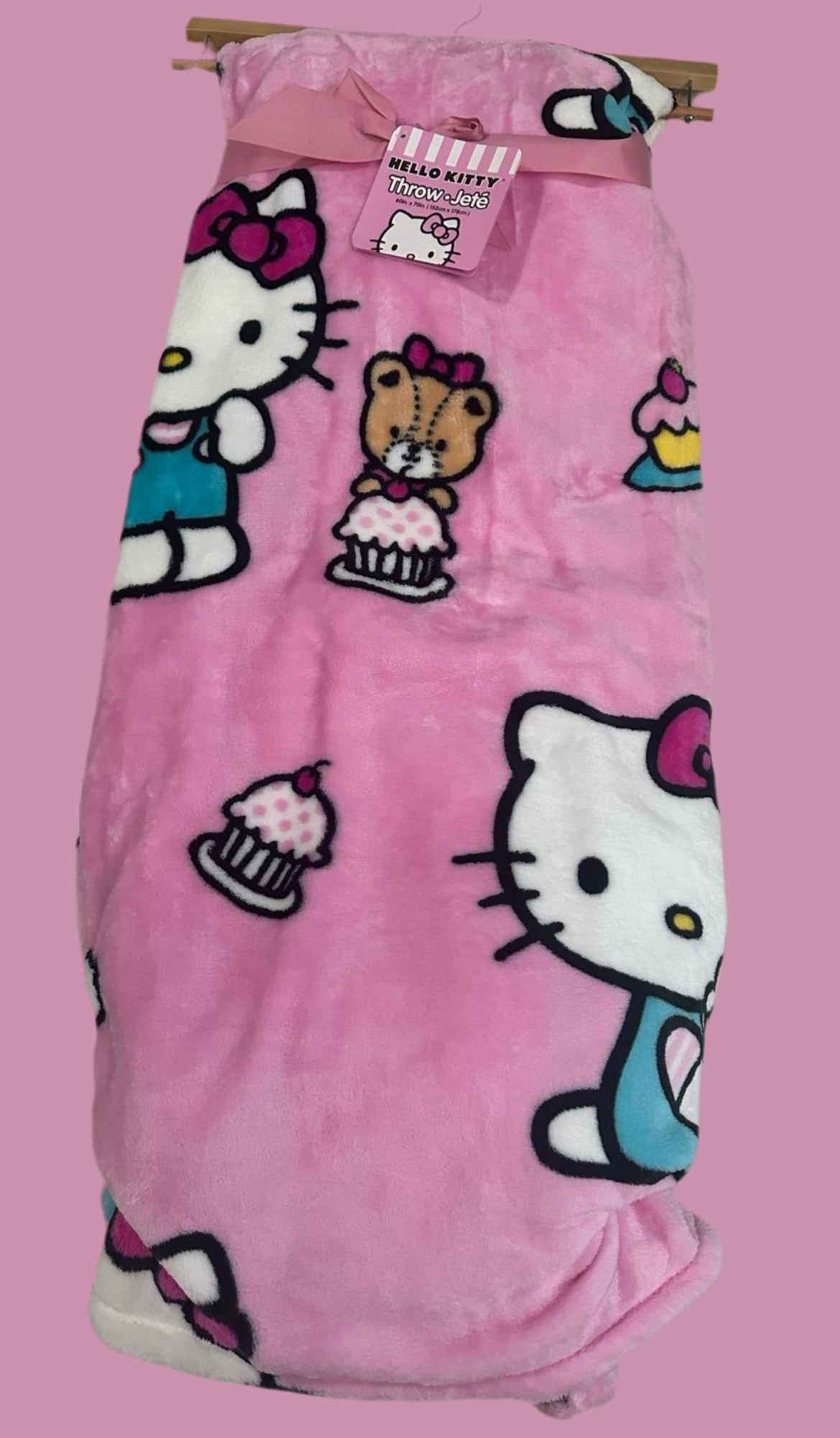 Hello Kitty Throw Blanket Teddy Bear  Ice Cream Cones, Coffee, & Cupcakes