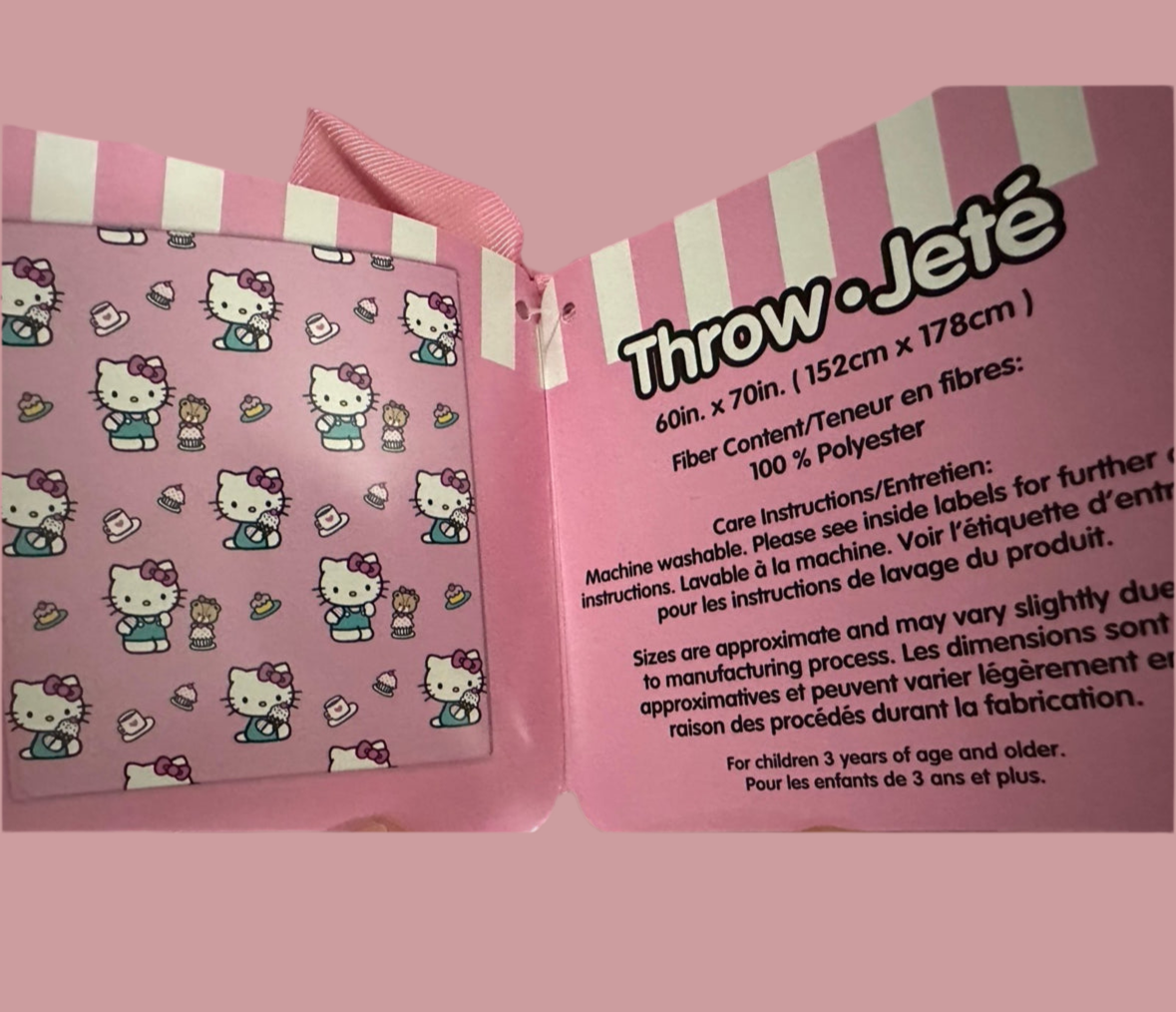 Hello Kitty Throw Blanket Teddy Bear  Ice Cream Cones, Coffee, & Cupcakes