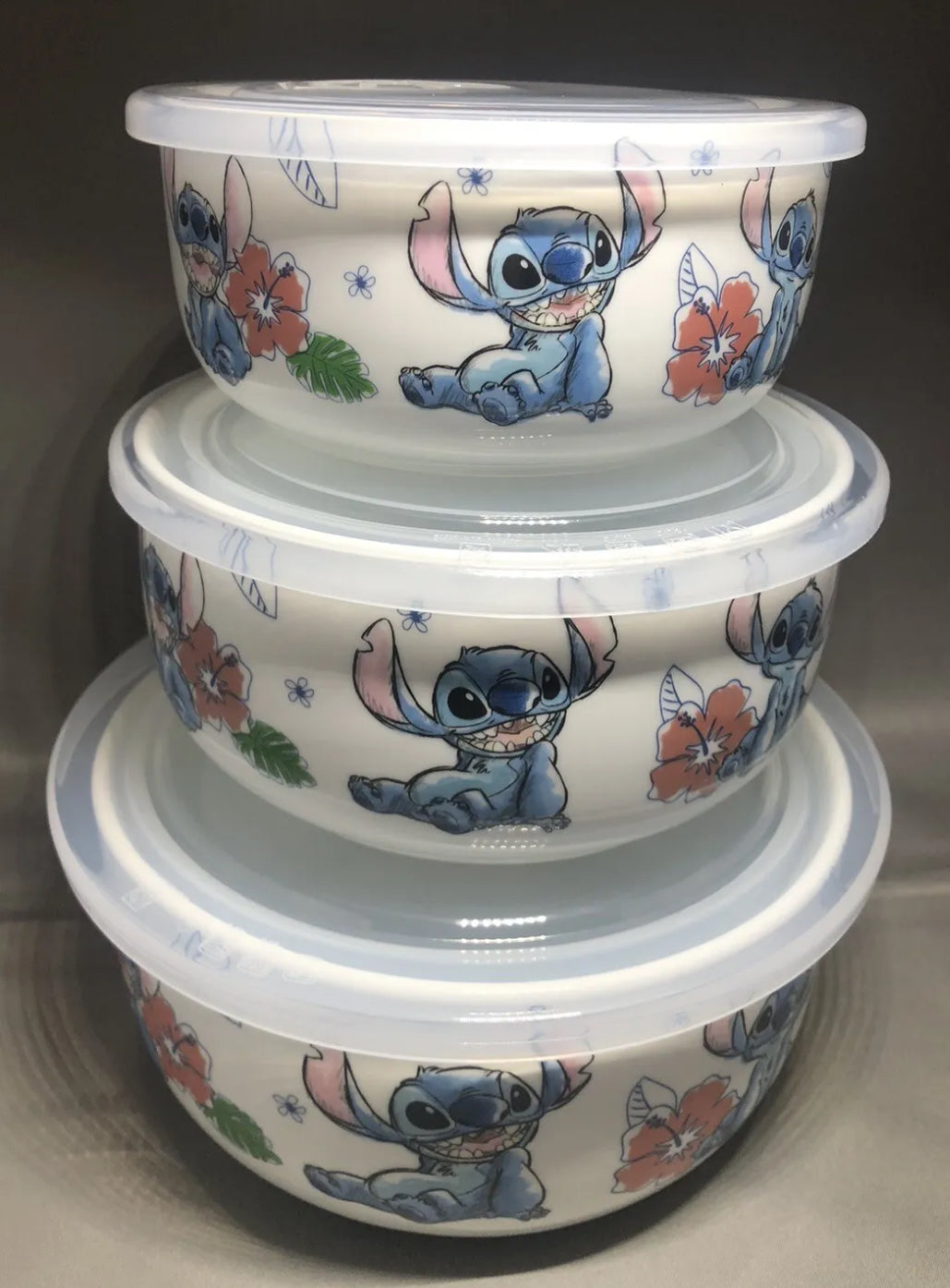 Disney  Stitch Set of 3 Mixing Bowls with Air-Tight Lids