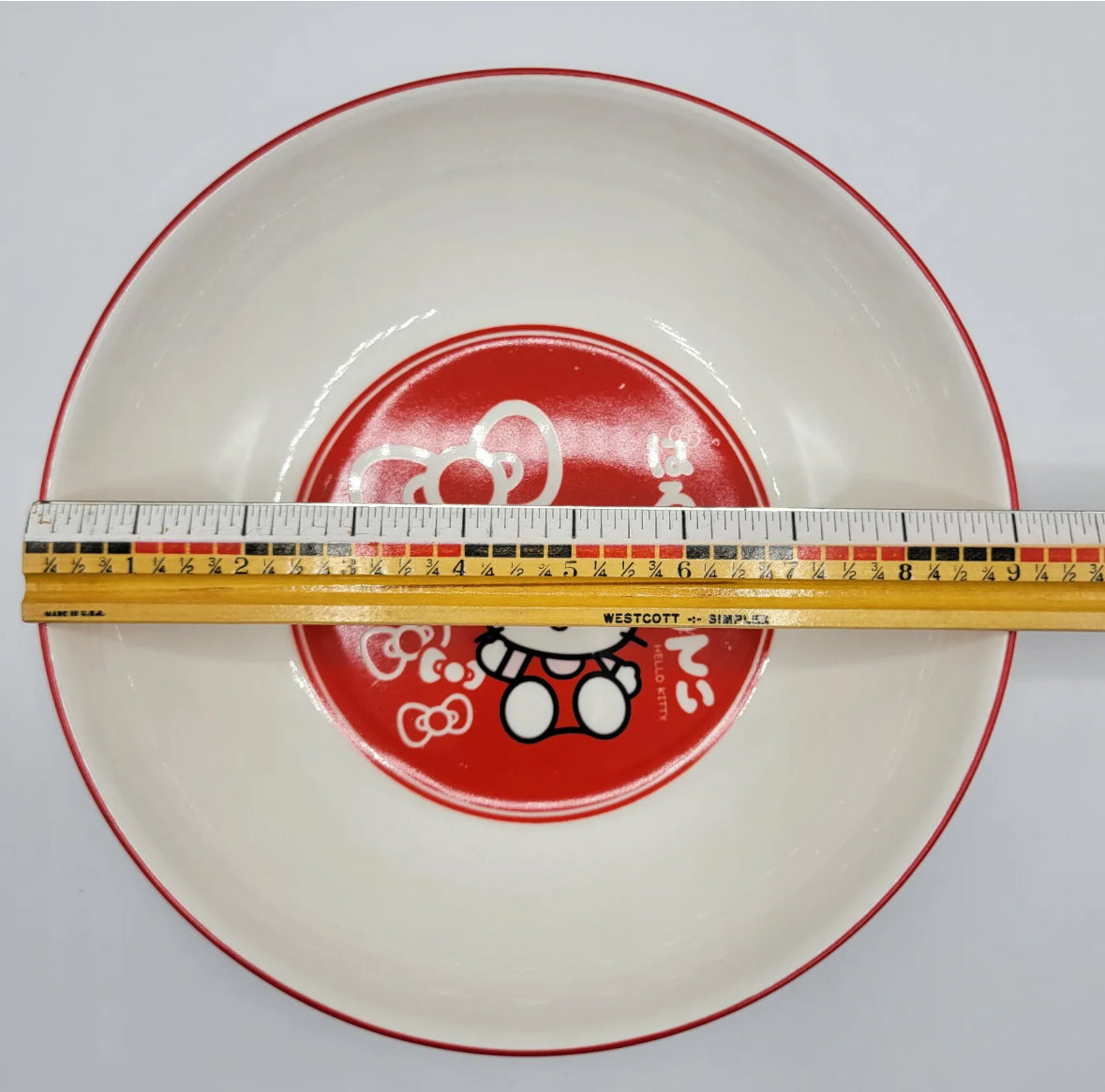 Hello Kitty by Sanrio Japan 9" Ceramic Bowl Cereal Pasta Noodle