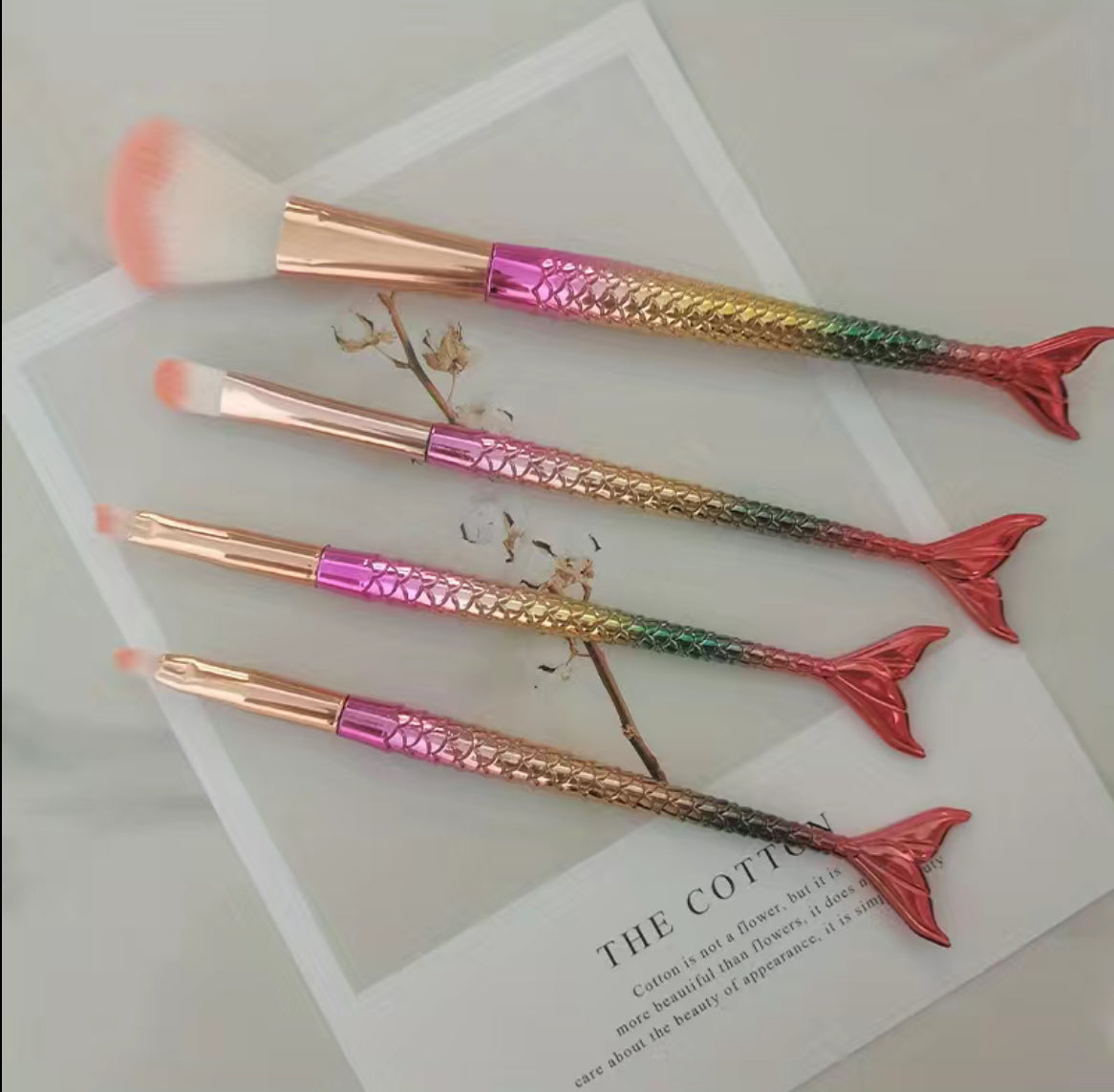 6pcs Mermaid Makeup Brushes Set-Pink