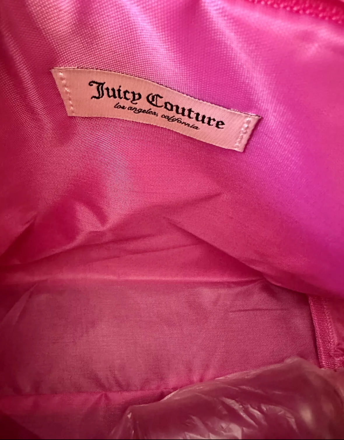 Juicy Couture Cosmetic Bag Crystal Embellished Hot Pink