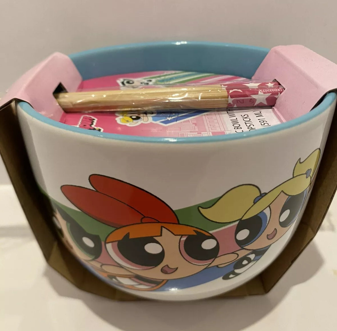 The Powerpuff Girls Ramen Set Bowl w/Chopsticks.