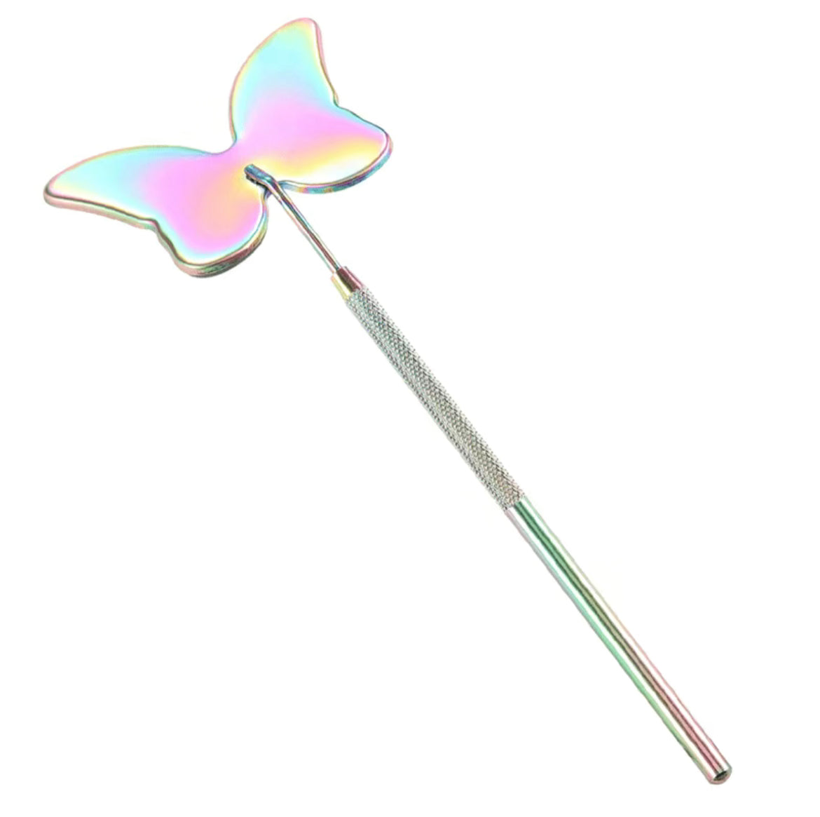 Stainless Steel Butterfly Makeup Mirror - Perfect for Eyelash Extension Checks! Blue