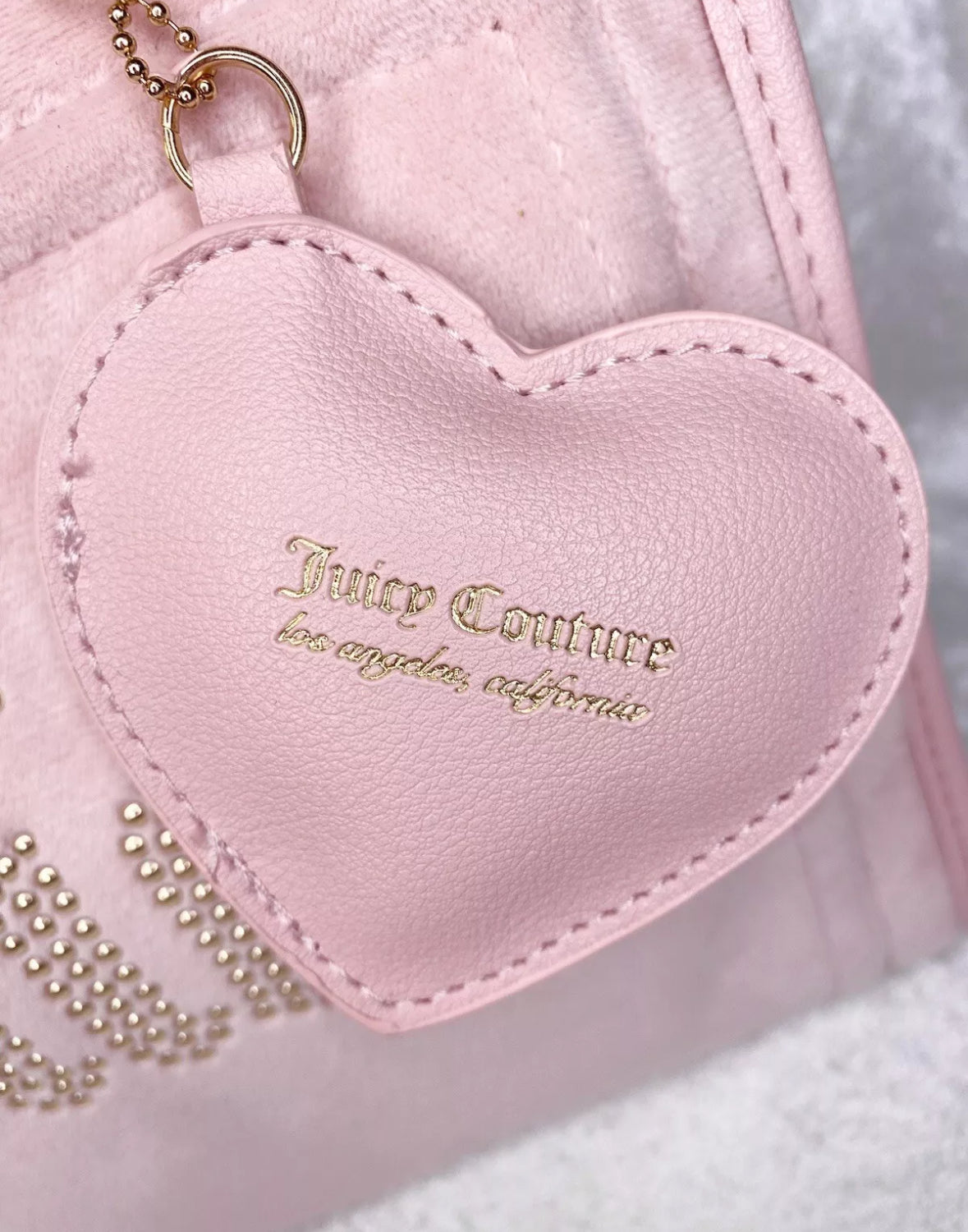 Juicy Couture Pink Diamond Velour Extra Spender Mini Tote Purse