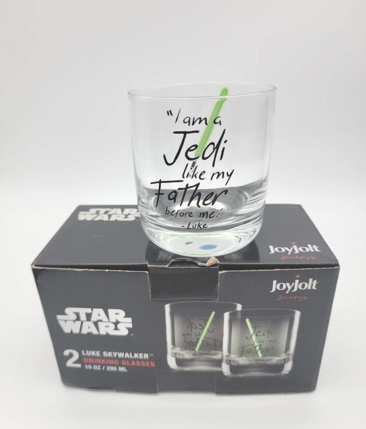 Set 2 10oz  LUKE SKYWALKER "I Am a Jedi Like My Father Before Me" Glasses