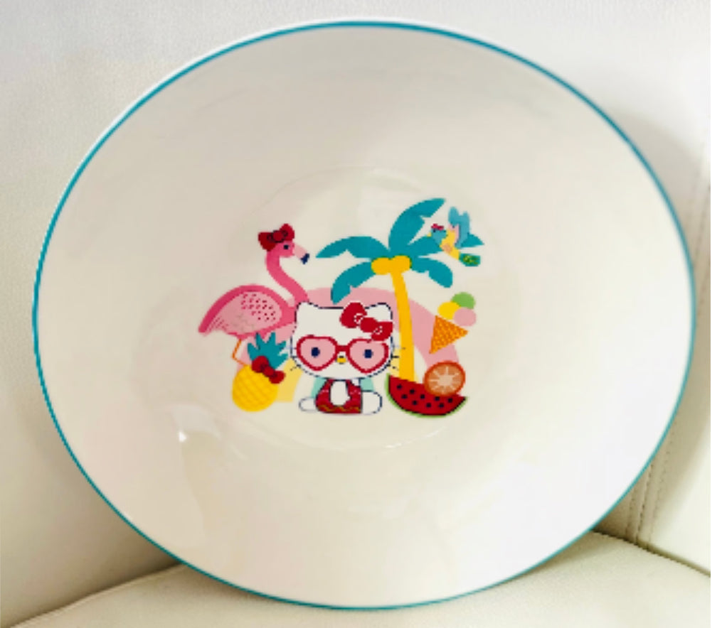 Hello Kitty Beach Summer Ceramic Bowl 9in Sanrio