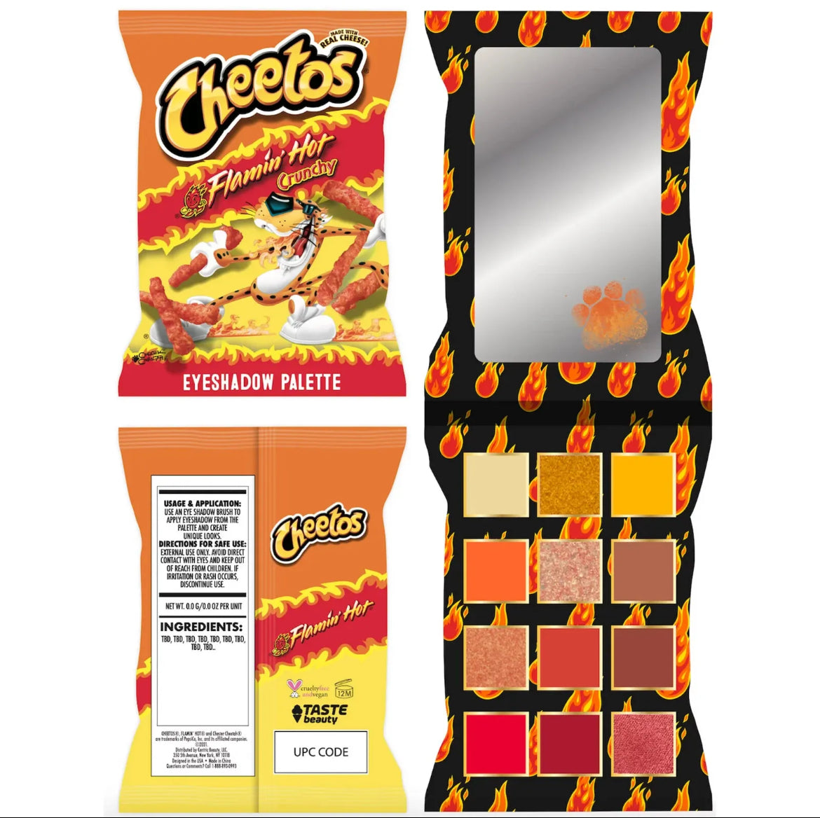 Flaming Hot Cheetos 12 Colors Eyeshadow Palette with Mirror