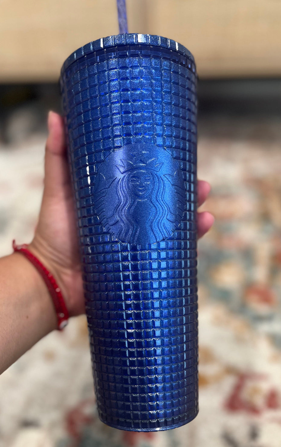 Starbucks Blueberry Glitter Grid Venti Cold Cup Summer