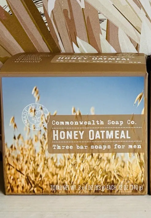 3-Pack Commonwealth Soap Co. ~ Honey Oatmeal Bar Soap 3 Bars 4 oz Each