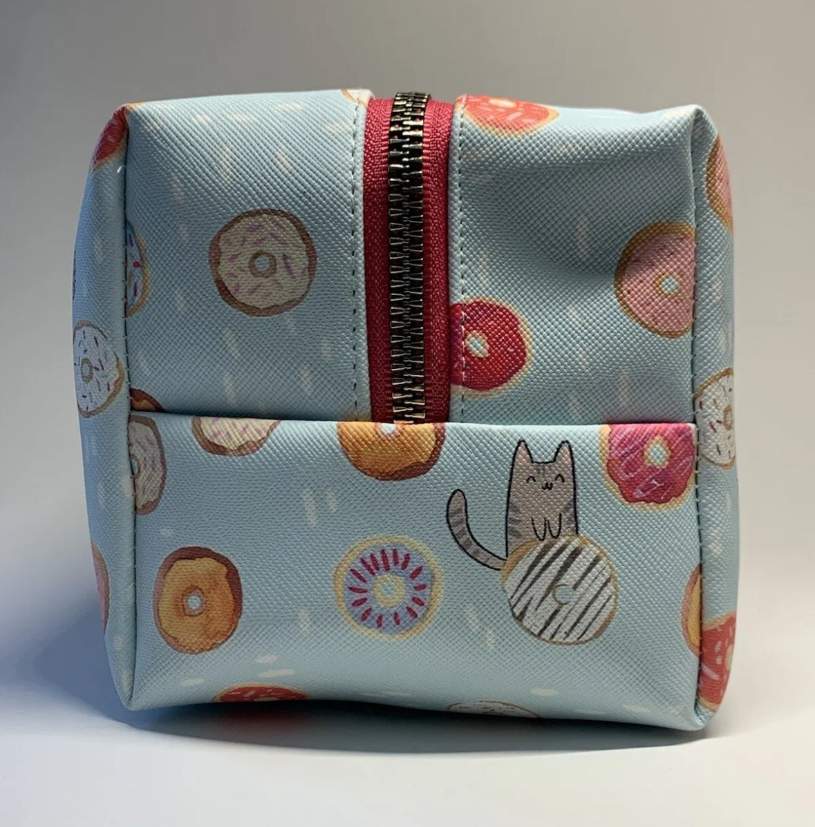 OCS Designs Cosmetic Makeup Bag Toiletry Cat Donut Zip Up