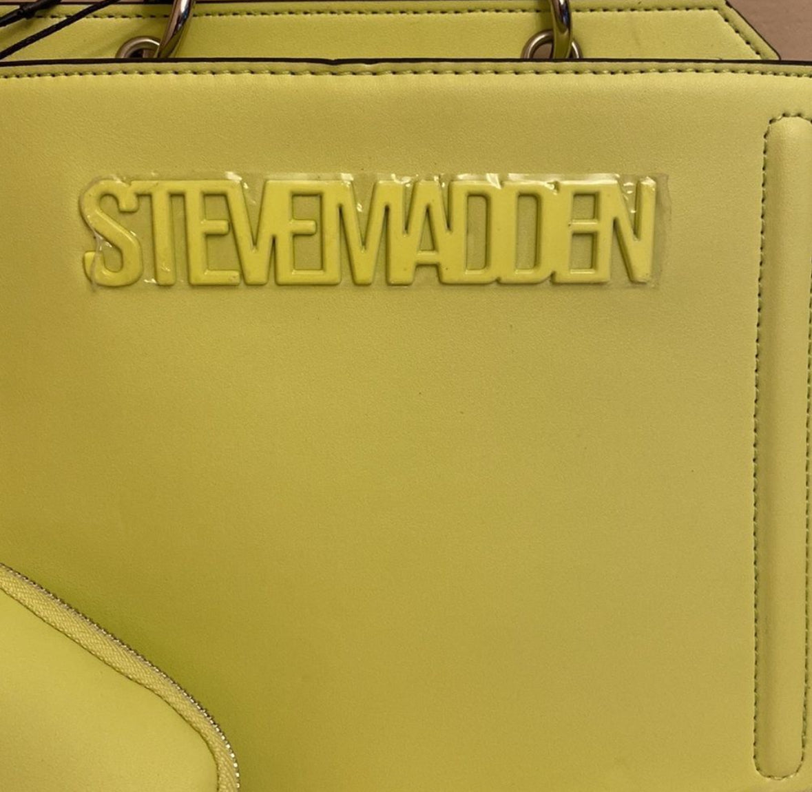 STEVE MADDEN BEVELYN SATCHEL CROSSBODY BAG W AIR POD CASE LEMON