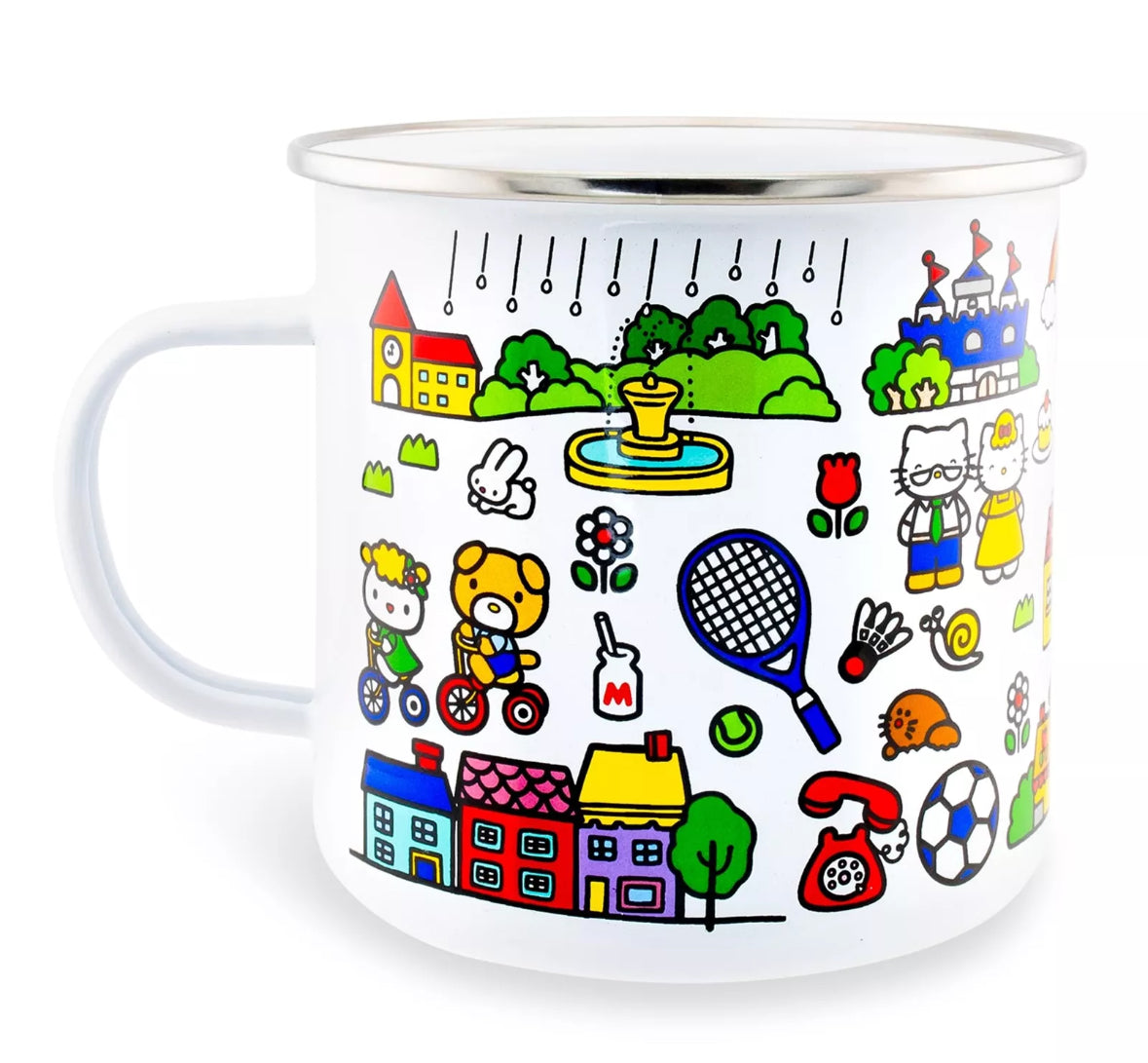 Sanrio Hello Kitty Destination Town Enamel Camper Mug | Holds 21 Ounces