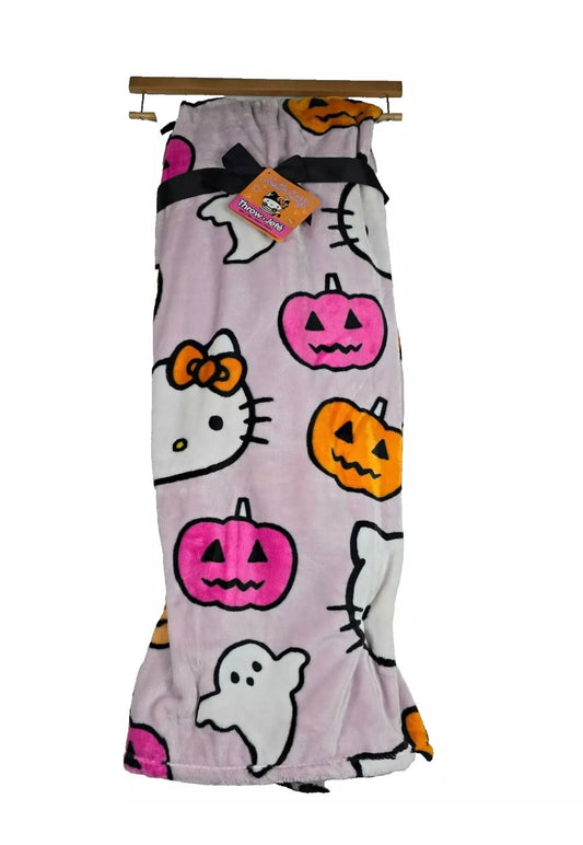 Hello Kitty Halloween 2024 Pink 60x70 in Throw Pumpkin Ghost Plush Blanket New