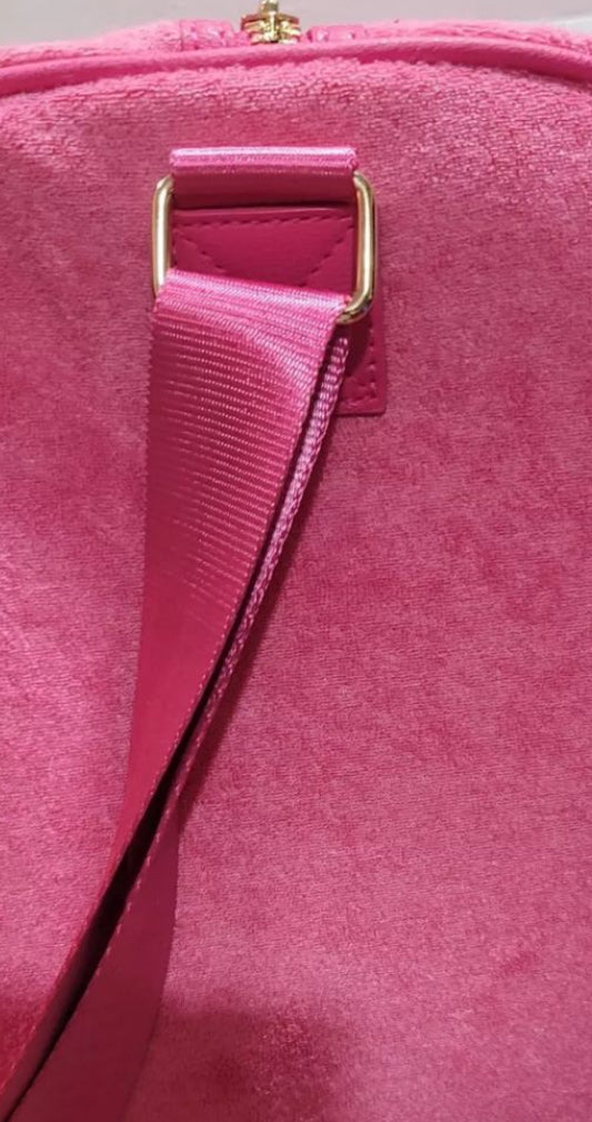 JUICY COUTURE  Pink Flash Terrycloth Weekender Duffle Bag Large