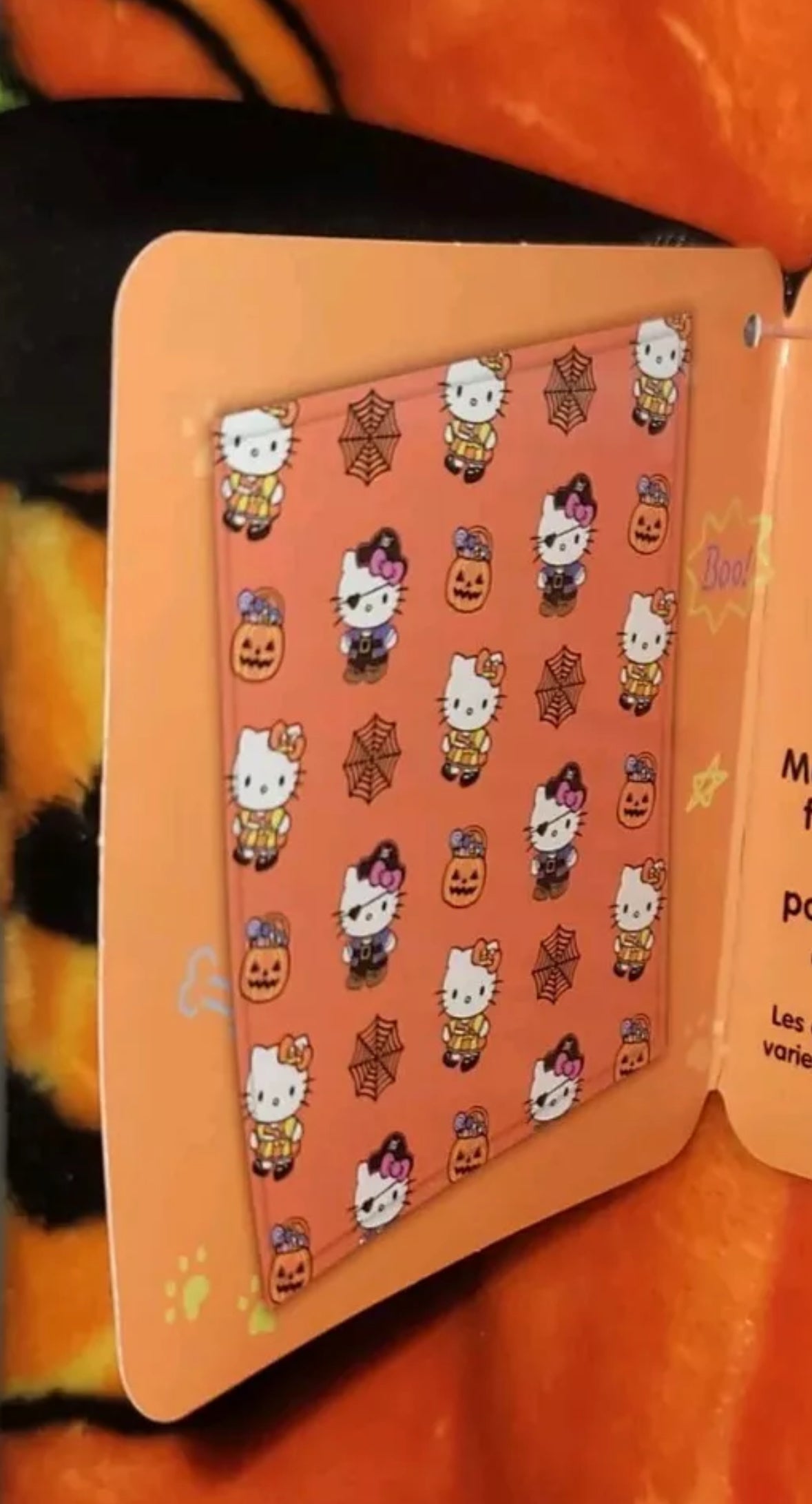 Hello Kitty Halloween Pirate Candy Corn Spiderwebs 60x70" Plush Orange Blanket