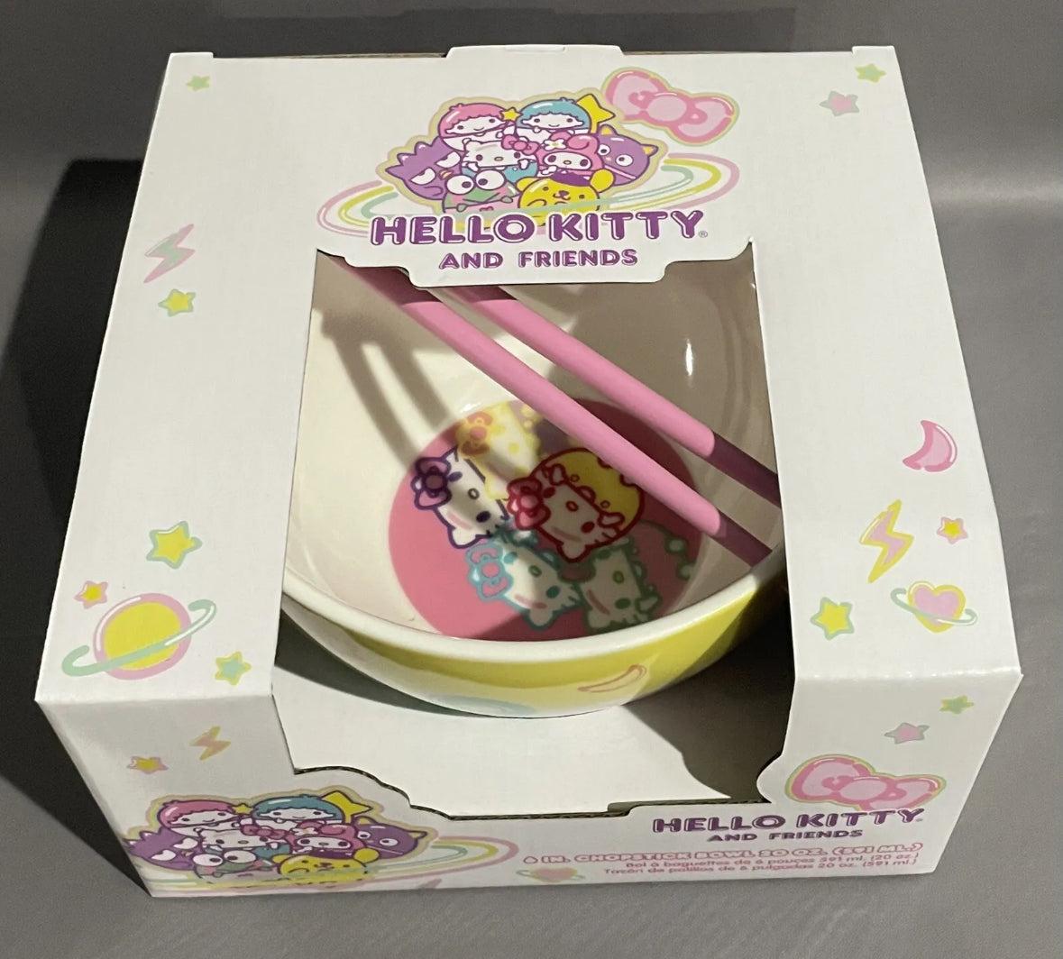 Hello Kitty And Friends Ramen Bowl W/ Chopsticks 20oz