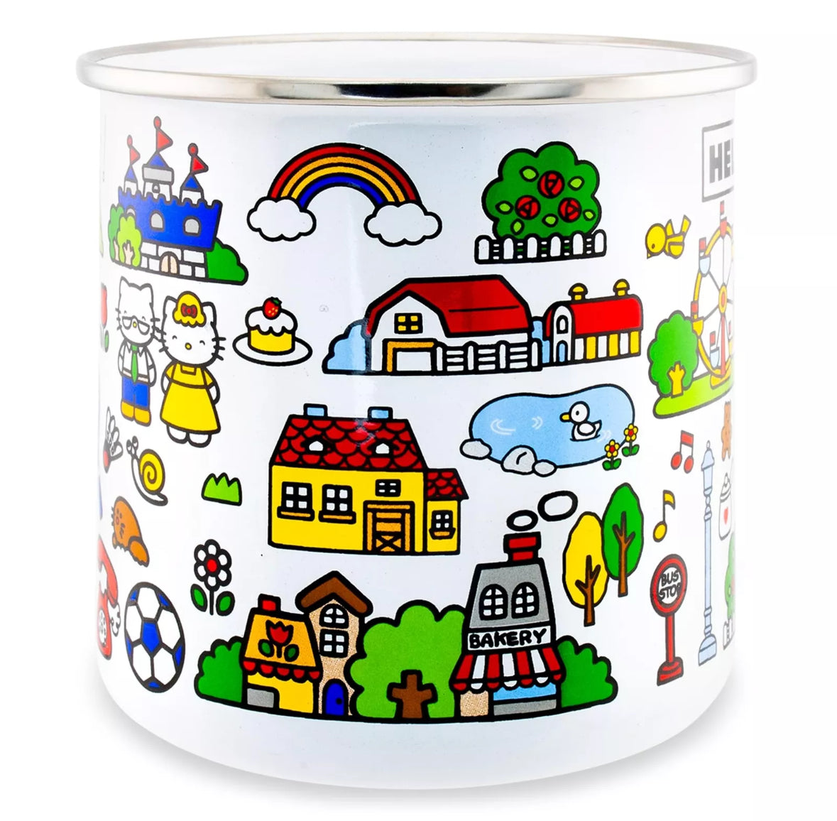 Sanrio Hello Kitty Destination Town Enamel Camper Mug | Holds 21 Ounces