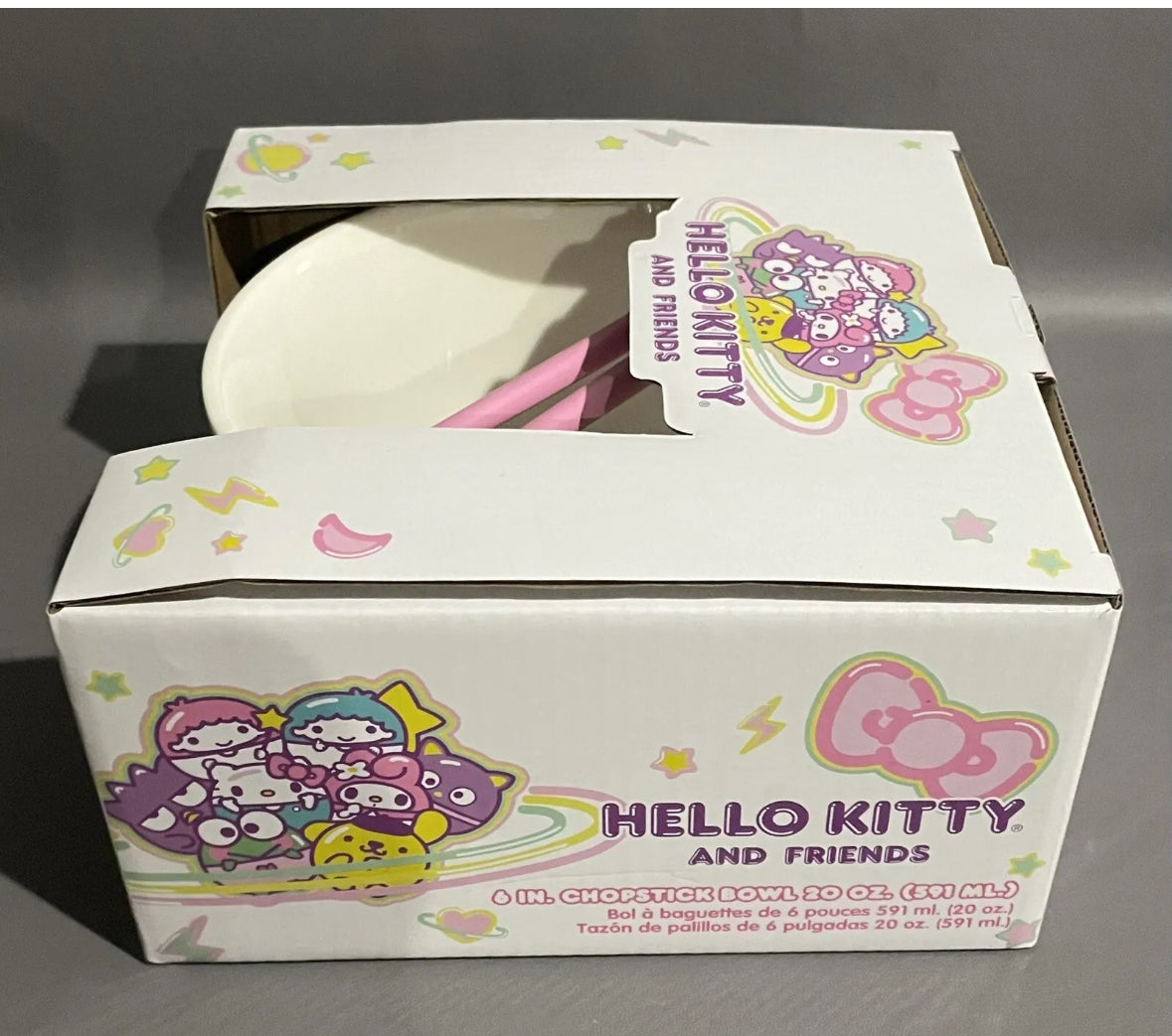 Hello Kitty And Friends Ramen Bowl W/ Chopsticks 20oz