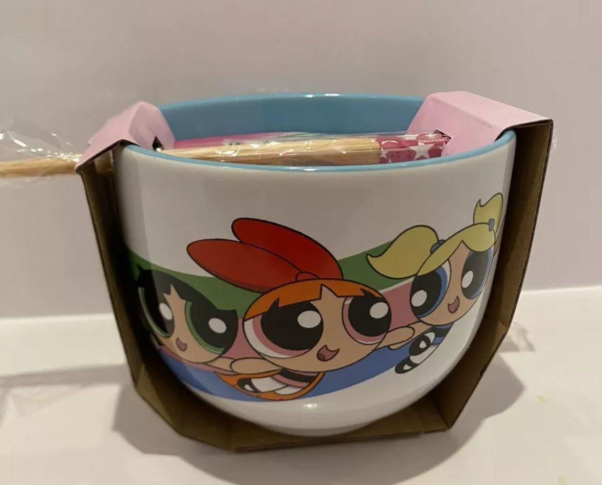 The Powerpuff Girls Ramen Set Bowl w/Chopsticks.