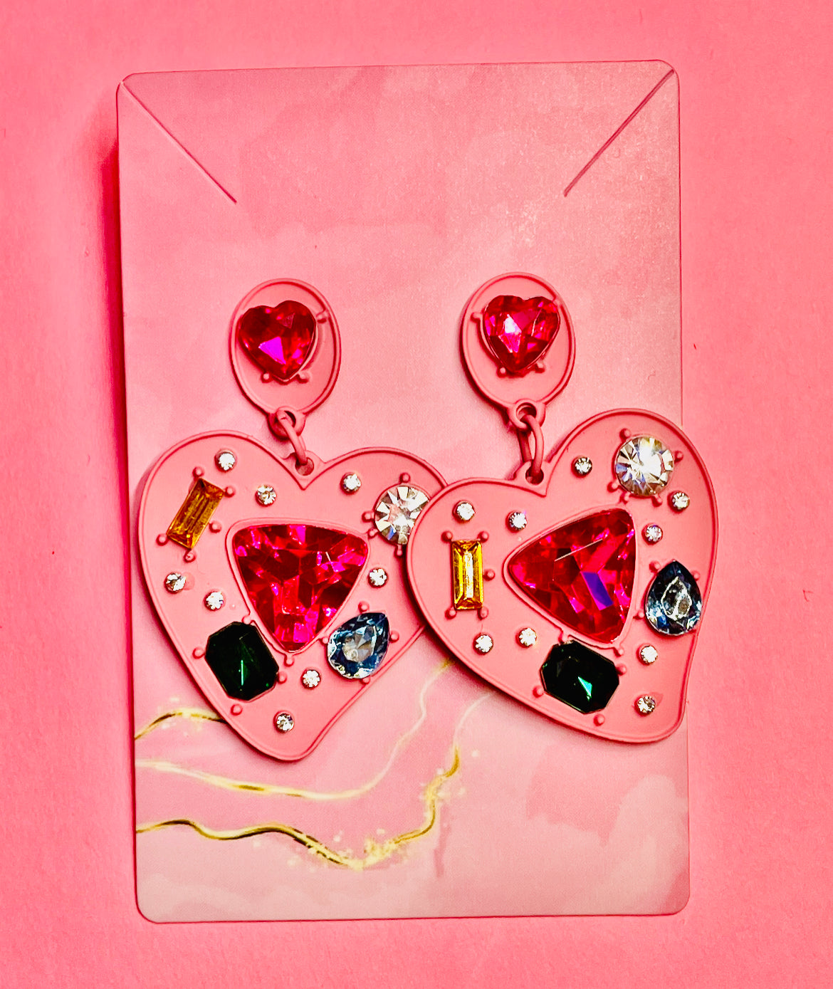 Pink Heart Earrings