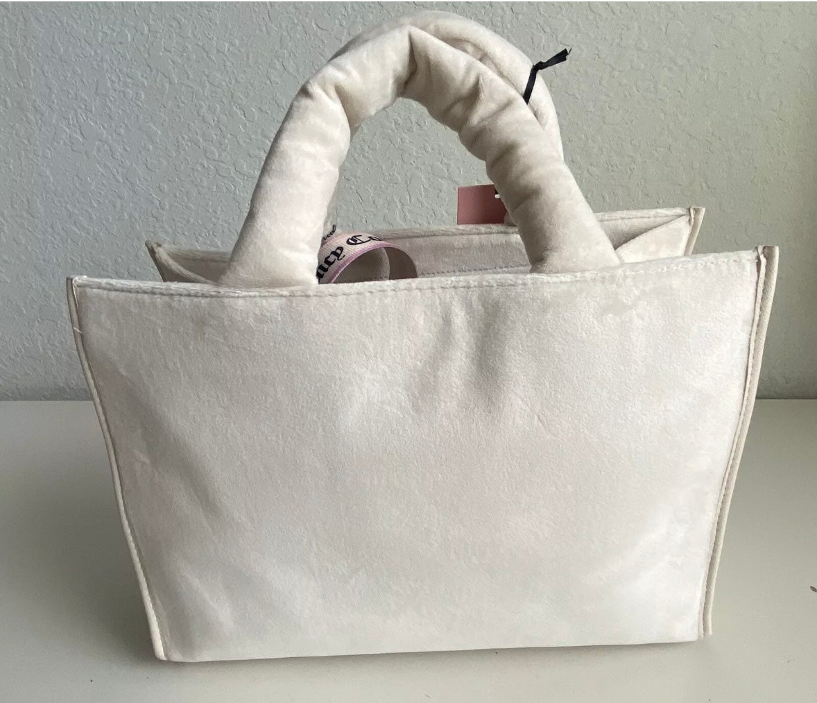 Juicy Couture Velour Angel Extra Spender Tote Bag Purse White Large