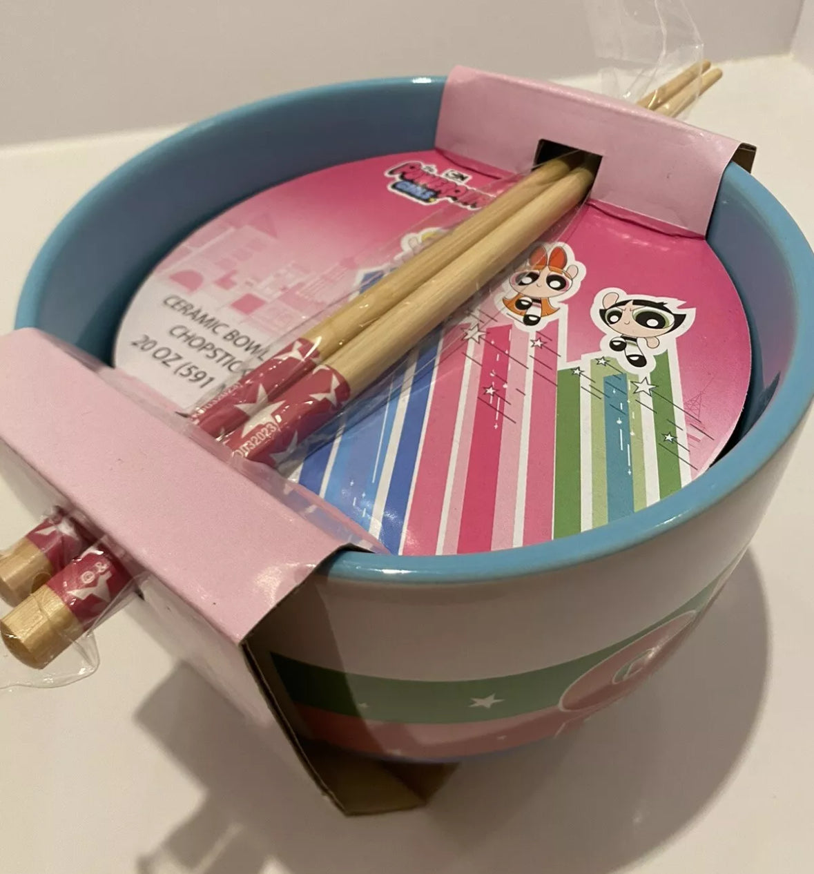 The Powerpuff Girls Ramen Set Bowl w/Chopsticks.