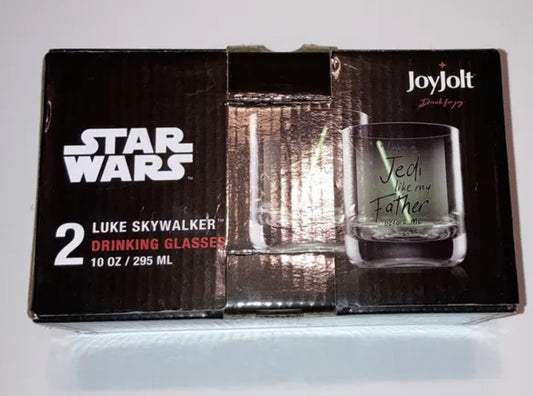 Set 2 10oz  LUKE SKYWALKER "I Am a Jedi Like My Father Before Me" Glasses