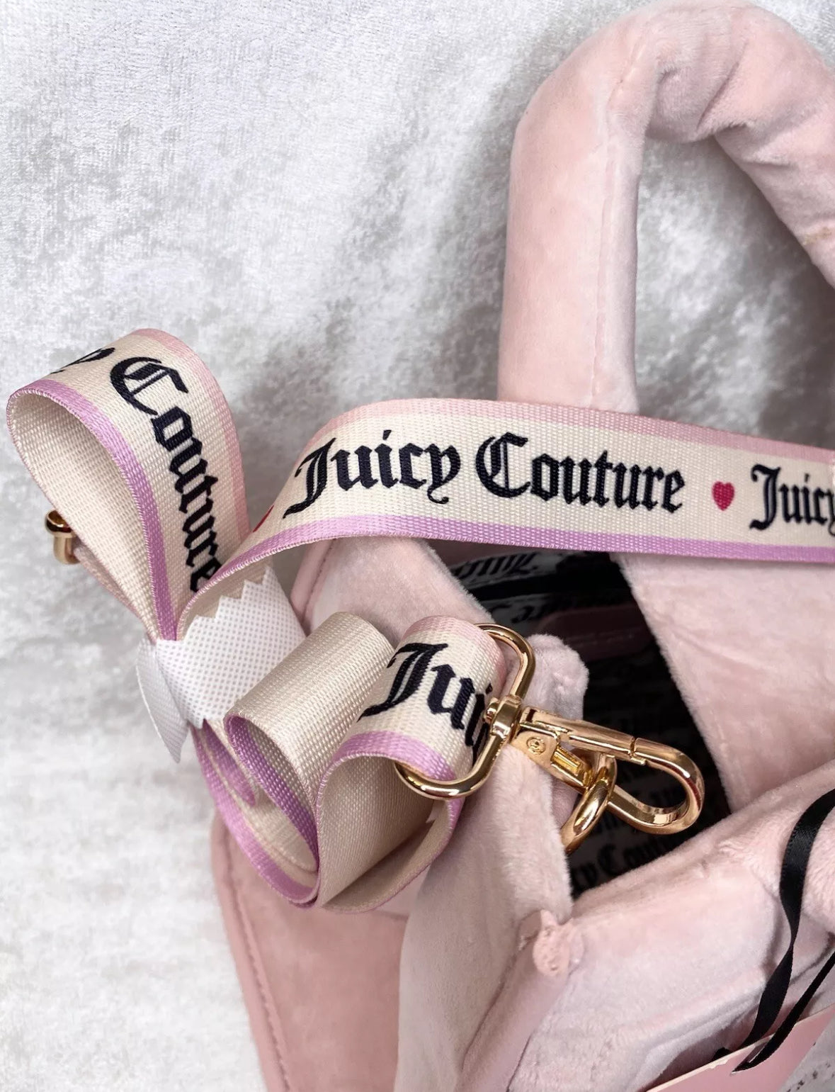 Juicy Couture Pink Diamond Velour Extra Spender Mini Tote Purse