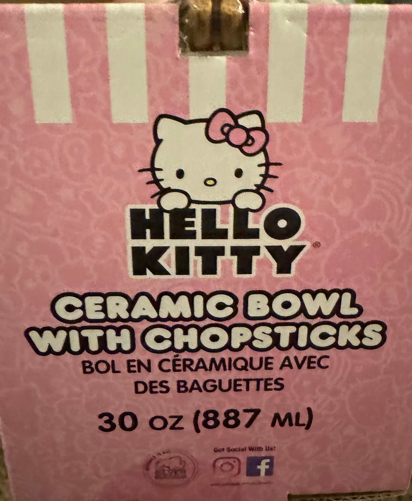 Hello Kitty Ramen Bowl with Chopsticks 30oz