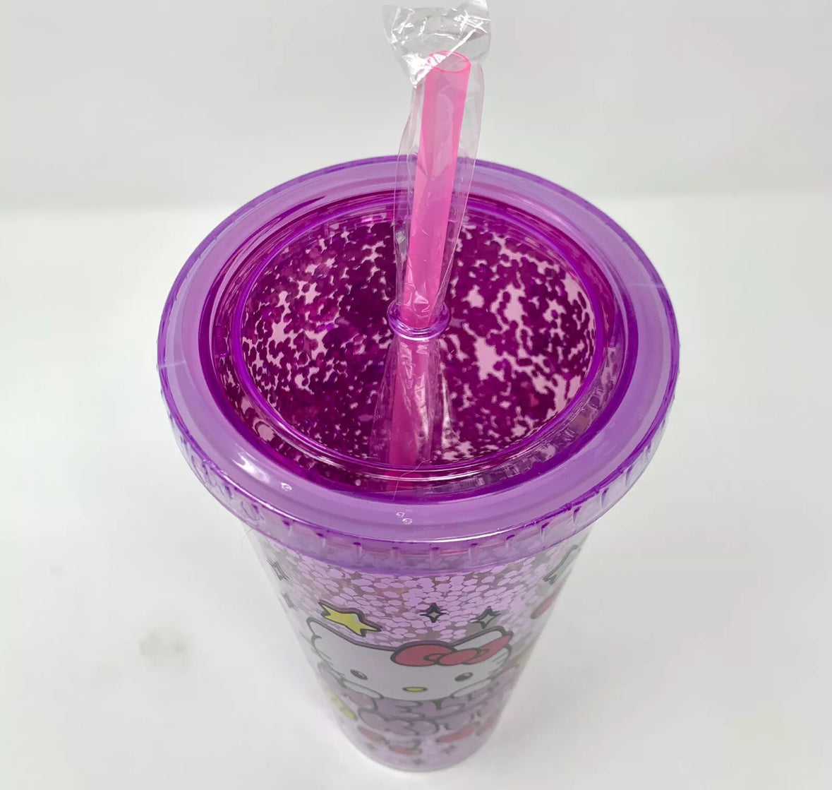 Hello Kitty Travel Tumbler With Straw Pink Confetti 32 oz