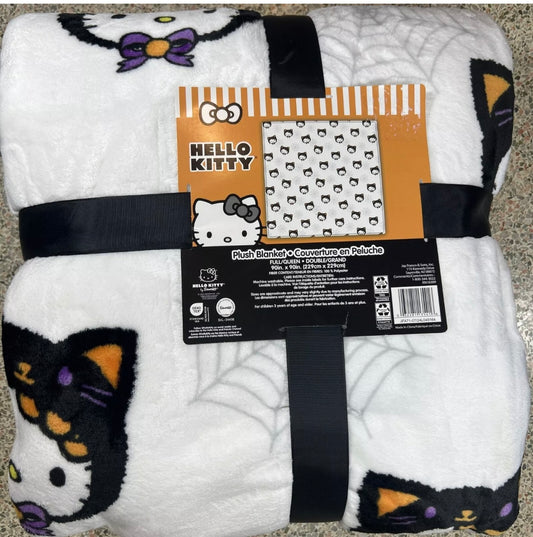 Hello Kitty Halloween Plush Throw Blanket Cat Costume Full/Queen 90in x 90in