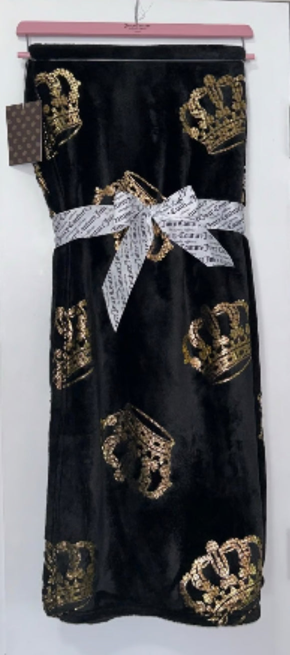 Juicy Couture black and gold blanket