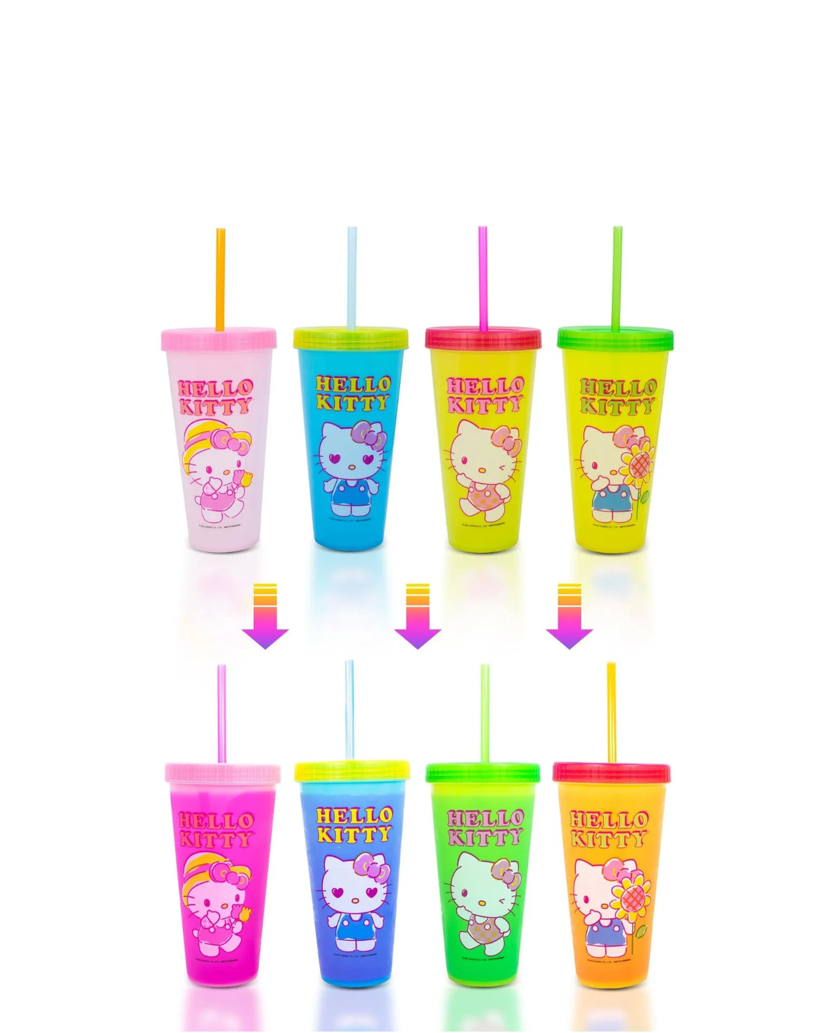 Hello Kitty Color Changing Cup - Set of 4