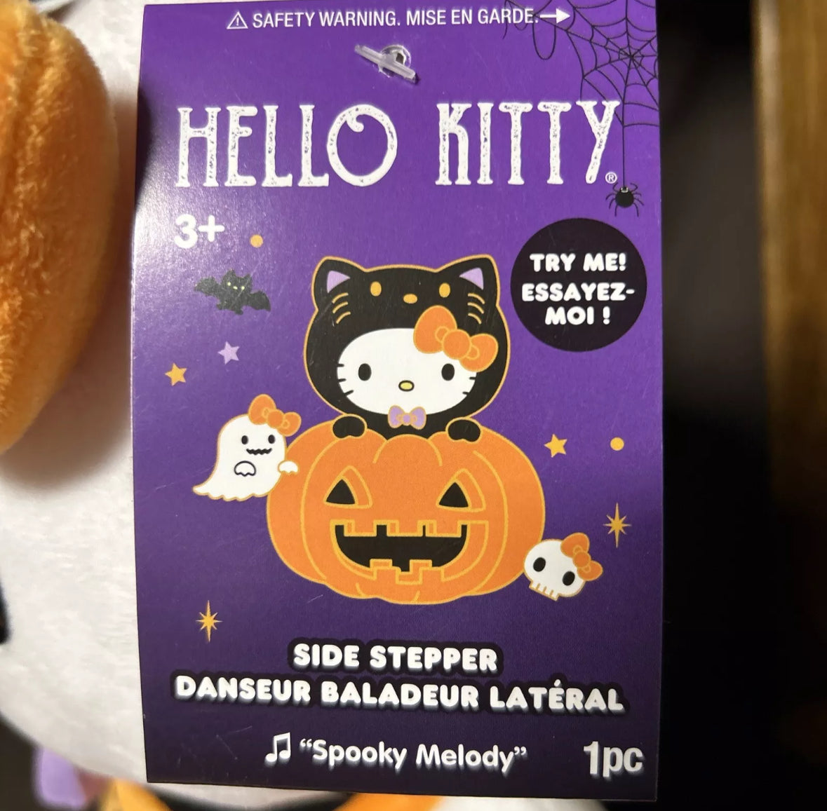 Hello Kitty Halloween Side Stepper Pumpkin Orange Bow Musical Sanrio