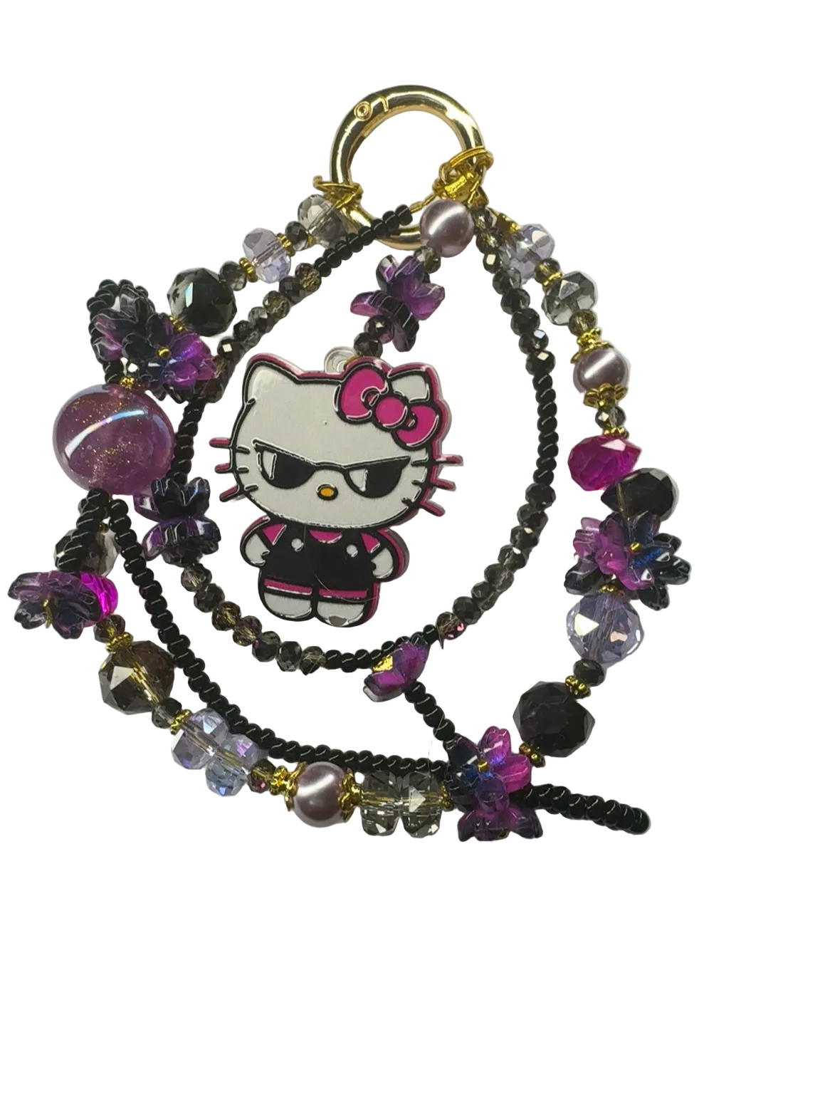 Glam Kitty Phone Wristlet & Bag Charm 💜🖤