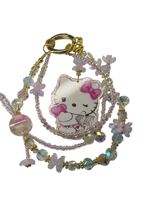 Pink Angel Kitty Phone Wristlet & Bag Charm 🎀✨