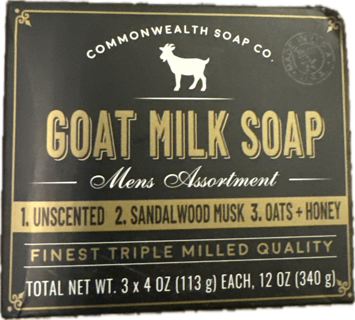 3 Pack Box Commonwealth Soap Co. GOAT MILK SOAP Men’s Assortment