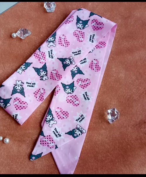 Pink Kuromi Headband Scarf