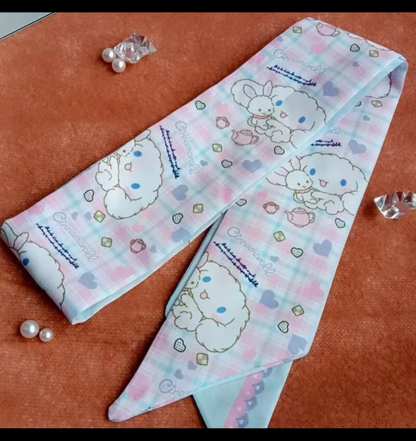 Pink & Light Blue Cinnamoroll Headband Scarf